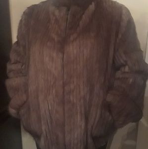 Corduroy Cut Mink Fur Coat